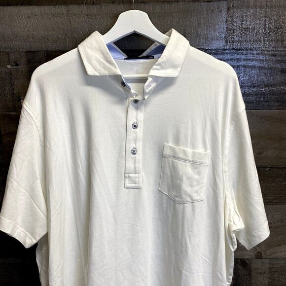 NEW Greyson Polo shirt mens size XXL solid white golf athletic pima cotton - Picture 3 of 11